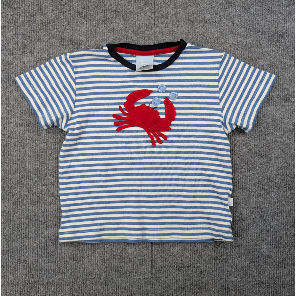 Bella Bliss Cotton Shirt Kids Boys 3 Novelty Crab Nautical Beach Peru Preppy